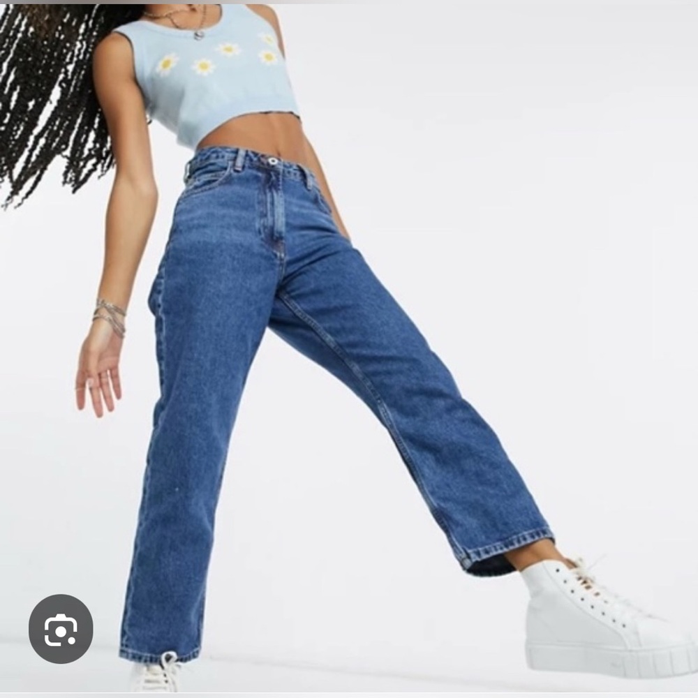 ASOS Remo 18 Denim Blue Jeans Button Fly